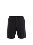 Mens Rtw Ralph Lauren Purple Label - Logo-embroidered Organic-cotton Terry Shorts - Mens - Black
