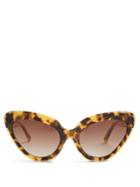 Matchesfashion.com Linda Farrow - Cat Eye Acetate Sunglasses - Womens - Tortoiseshell