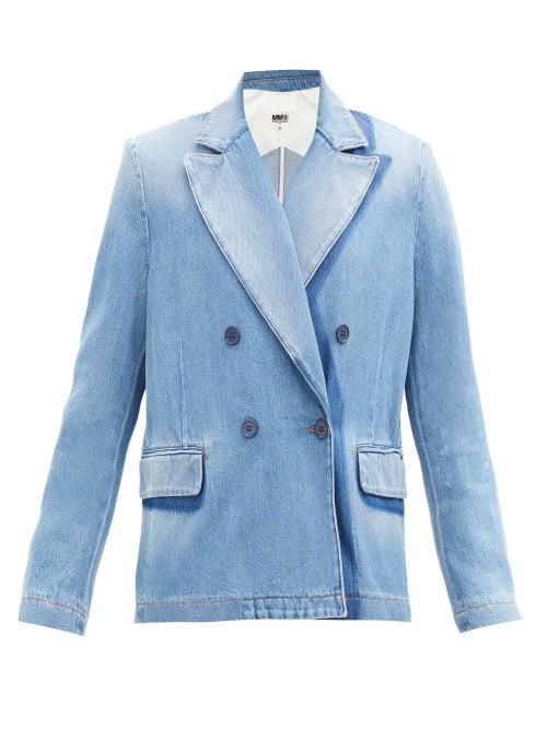 Matchesfashion.com Mm6 Maison Margiela - Double-breasted Denim Jacket - Womens - Denim