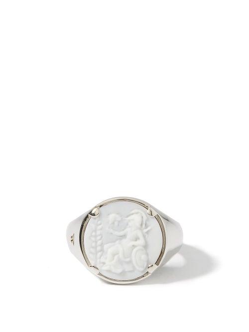 Matchesfashion.com Tom Wood - Athena Cameo Rhodium-plated Sterling-silver Ring - Mens - Silver