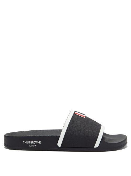 Matchesfashion.com Thom Browne - Tri-colour Rubber Slides - Mens - Black