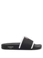 Matchesfashion.com Thom Browne - Tri-colour Rubber Slides - Mens - Black