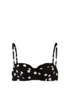 Matchesfashion.com Dolce & Gabbana - Polka Dot Print Balconette Bikini Top - Womens - Black Multi