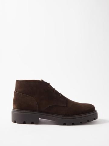 Tod's - Polacco Suede Boots - Mens - Dark Brown