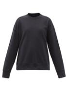 Matchesfashion.com Jil Sander - Logo-embroidered Cotton-jersey Sweatshirt - Womens - Dark Blue