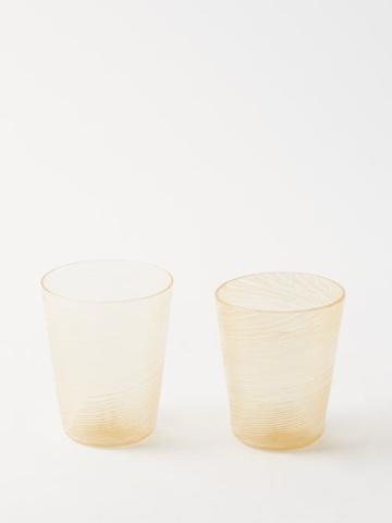 Cabana Magazine - Set Of Two Rigadin Murano Glasses - Womens - Yellow