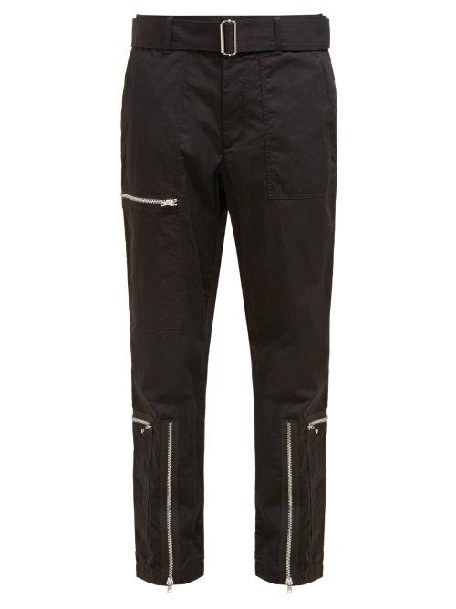 Matchesfashion.com Helmut Lang - Flight Cotton Blend Twill Trousers - Womens - Black