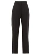 Matchesfashion.com Blaz Milano - Bumby Wool-blend Kick-flare Trousers - Womens - Navy