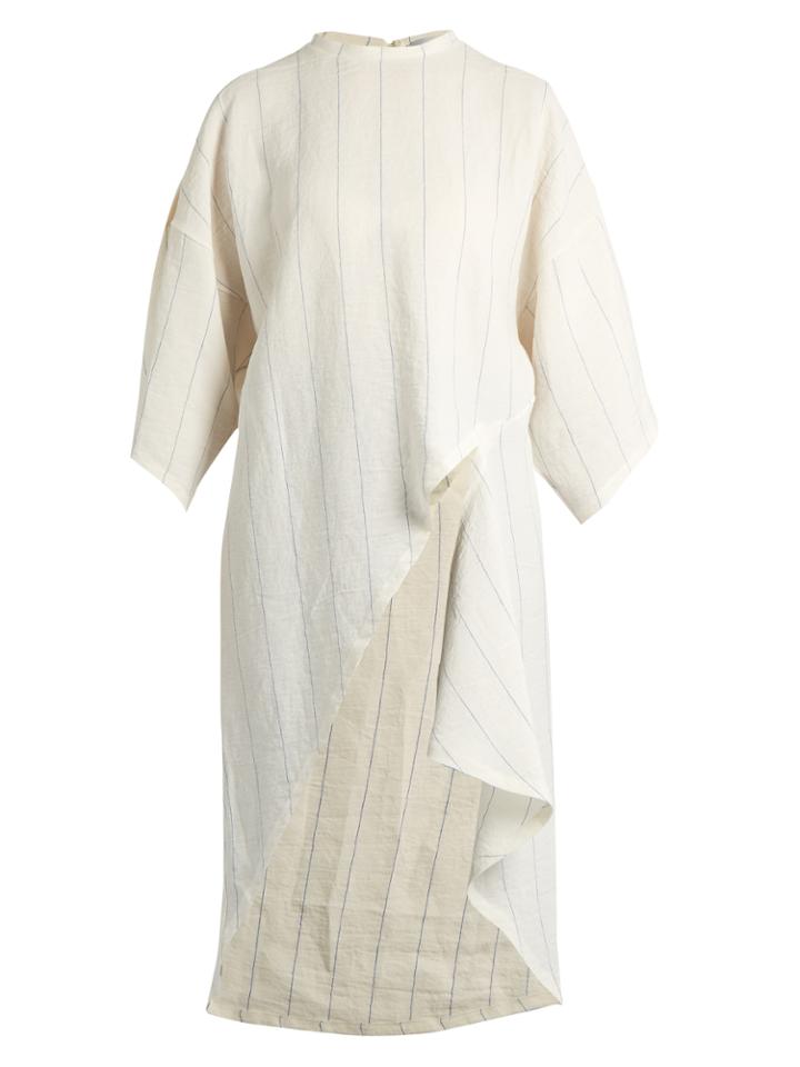 Esteban Cortázar Asymmetric-hem Striped Dress
