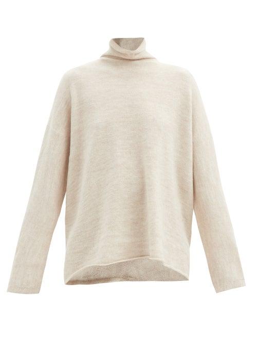 Matchesfashion.com Lauren Manoogian - Roll-neck Alpaca-blend Sweater - Womens - Light Beige