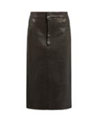 Raey Tumbled-leather Midi Pencil Skirt