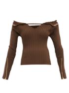 Jacquemus - Oro Off-the-shoulder Off-the-shoulder Top - Womens - Brown