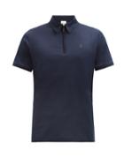 Matchesfashion.com Bogner - Aires Zipped Cotton-jersey Polo Shirt - Mens - Navy