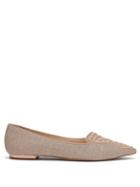 Matchesfashion.com Sophia Webster - Bibi Butterfly Embroidered Glittered Leather Flats - Womens - Rose Gold