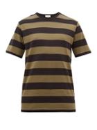 Matchesfashion.com Sunspel - Striped Cotton Jersey T Shirt - Mens - Khaki Multi