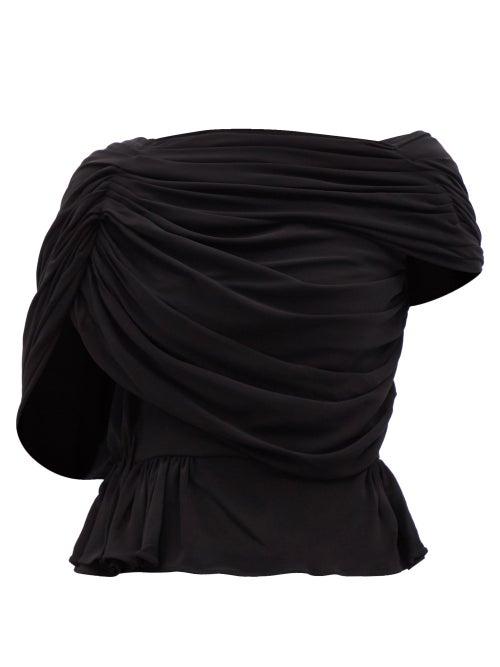 Khaite - Lolo Open-back Ruched Jersey Top - Womens - Black