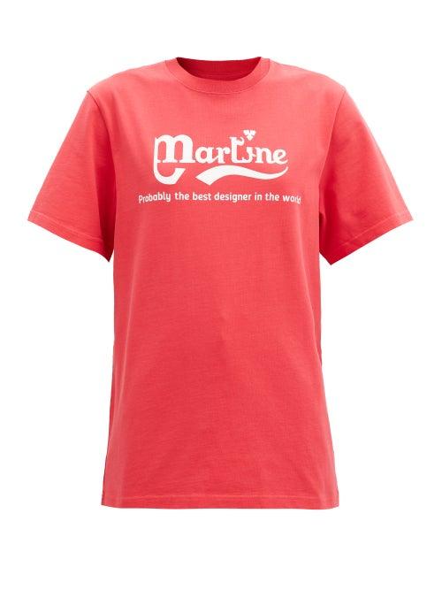 Matchesfashion.com Martine Rose - Probably The Best Printed Cotton-jersey T-shirt - Womens - Red
