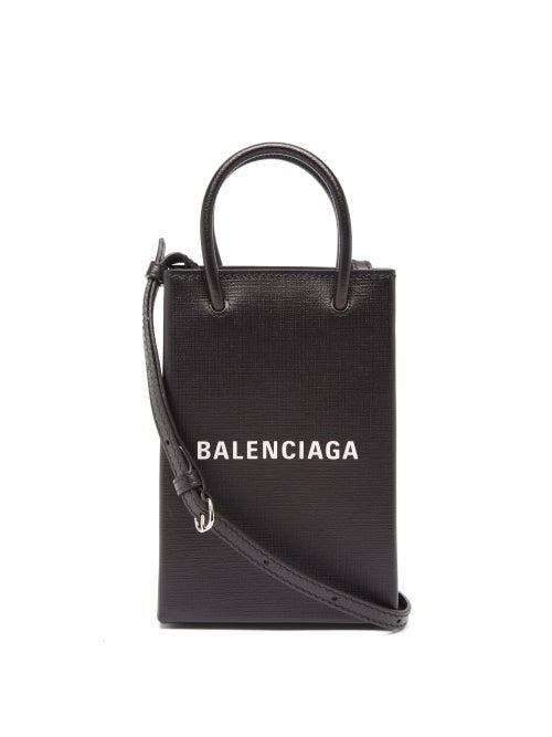 Balenciaga - Shopping Mini Embossed-leather Cross-body Bag - Womens - Black