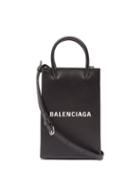 Balenciaga - Shopping Mini Embossed-leather Cross-body Bag - Womens - Black
