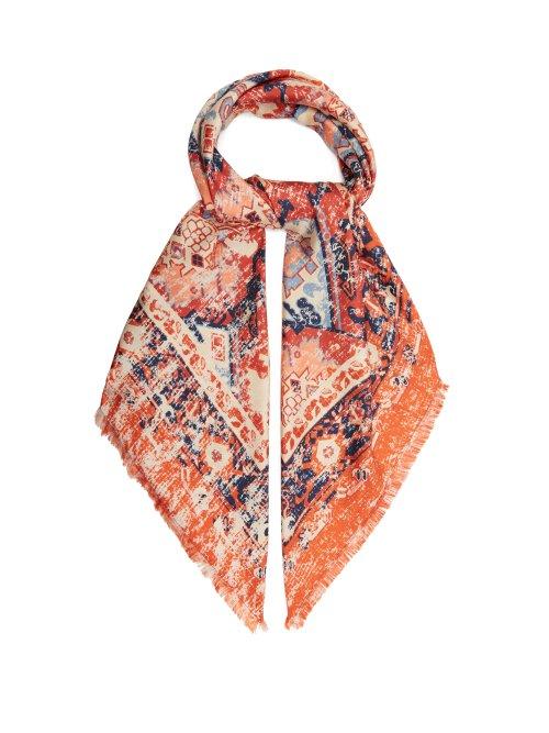 Matchesfashion.com Acne Studios - Tapestry Print Silk Scarf - Womens - Burgundy