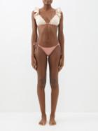 Zimmermann - Clover Crochet Triangle Bikini - Womens - Cream Pink