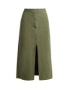 Masscob Front-split Cotton Mid-length Skirt