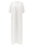 Matchesfashion.com Raey - Recycled-yarn Cotton-blend Maxi T-shirt Dress - Womens - White