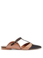 Ladies Shoes Malone Souliers - Imogen Backless Leather Flats - Womens - Nude Multi