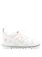 Matchesfashion.com Burberry - Union Mesh And Leather Trainers - Mens - White
