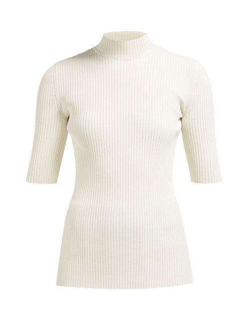 Matchesfashion.com Kwaidan Editions - High Neck Stretch Ribbed Knit Top - Womens - Ivory