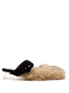 Simone Rocha Perspex-heel Faux-fur Mules