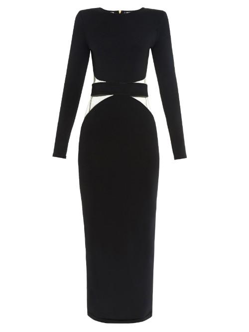Balmain Tulle-insert Midi Dress
