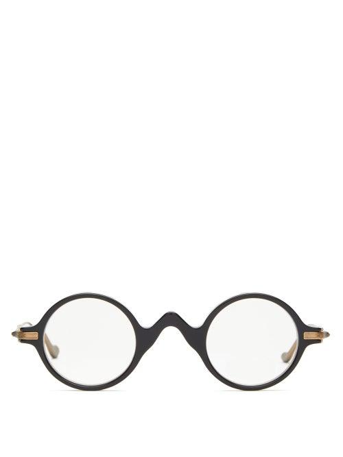 Matchesfashion.com Matsuda - Round Acetate And Titanium Glasses - Mens - Black