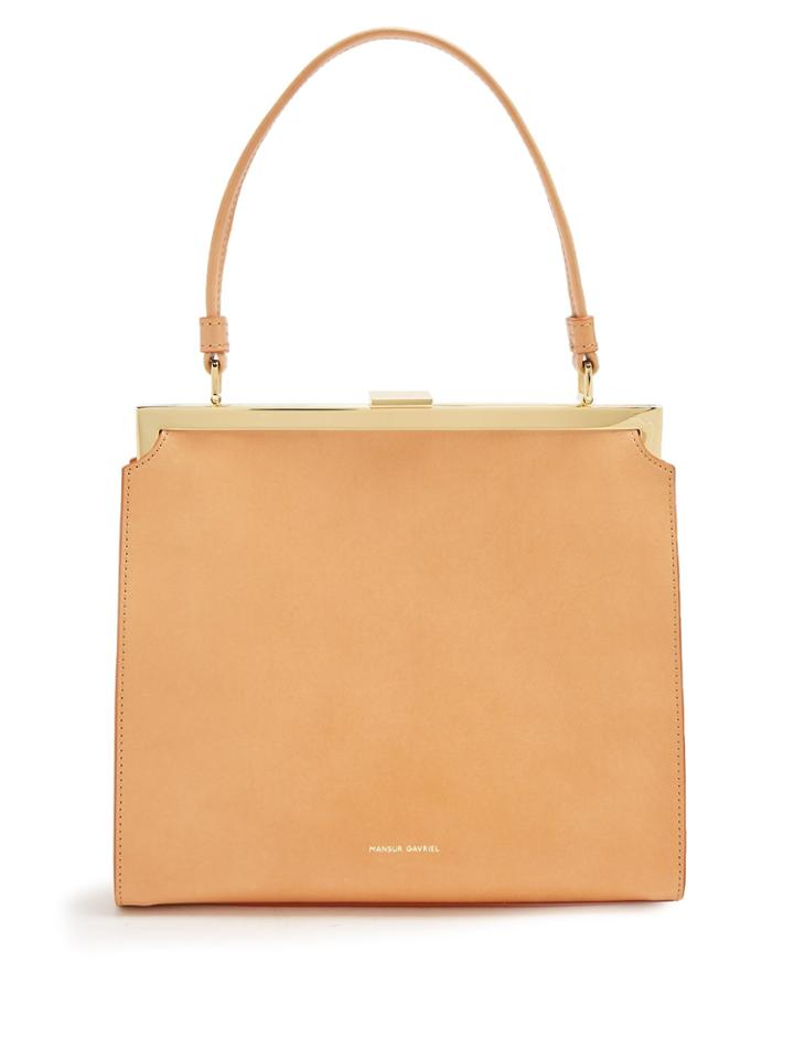 Mansur Gavriel Beige-lined Top-handle Leather Bag