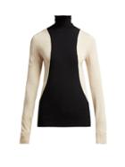 Matchesfashion.com Helmut Lang - Colour Block Wool Blend Roll Neck Sweater - Womens - Black Multi