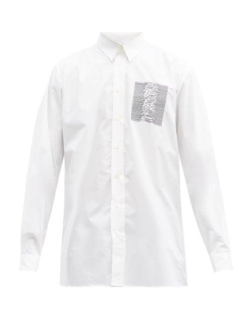 Matchesfashion.com Raf Simons - Aw03 Embroidered Cotton-poplin Shirt - Mens - White