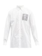 Matchesfashion.com Raf Simons - Aw03 Embroidered Cotton-poplin Shirt - Mens - White