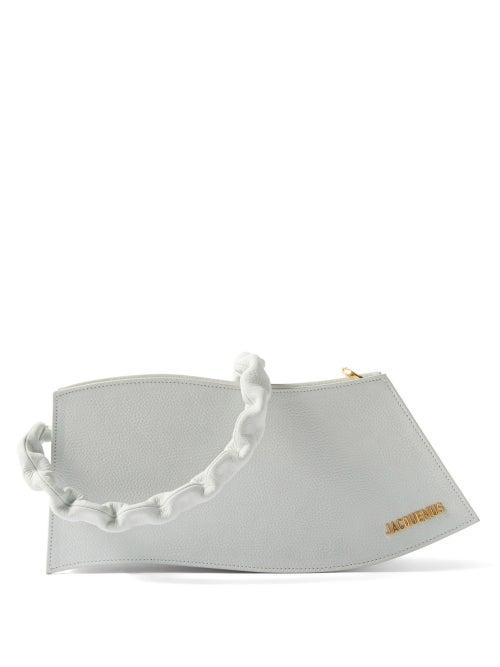 Jacquemus - Vague Asymmetric Leather Bag - Womens - Light Grey