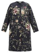 Matchesfashion.com By Walid - Tanita Floral-embroidered Cotton-canvas Coat - Womens - Black Multi