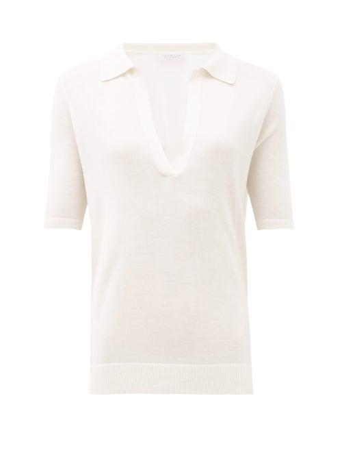 Matchesfashion.com Gabriela Hearst - Frank Jaipur Cashmere-blend Polo Top - Womens - Ivory
