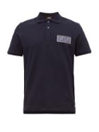 Matchesfashion.com Fendi - Ff Logo Patch Cotton Piqu Polo Shirt - Mens - Navy