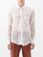 Our Legacy - Initial Crinkled Sheer-tulle Shirt - Mens - White