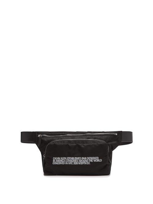 Matchesfashion.com Calvin Klein 205w39nyc - Embroidered Technical Belt Bag - Mens - Black White