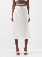 Jacquemus - Notte Side-slit Satin-blend Skirt - Womens - Off White
