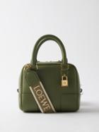Loewe - Amazona Mini Anagram-strap Leather Handbag - Womens - Green