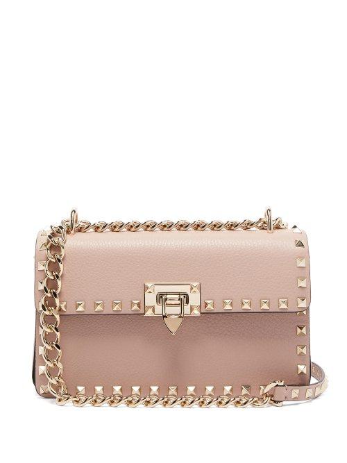 Matchesfashion.com Valentino - Rockstud Small Leather Shoulder Bag - Womens - Nude