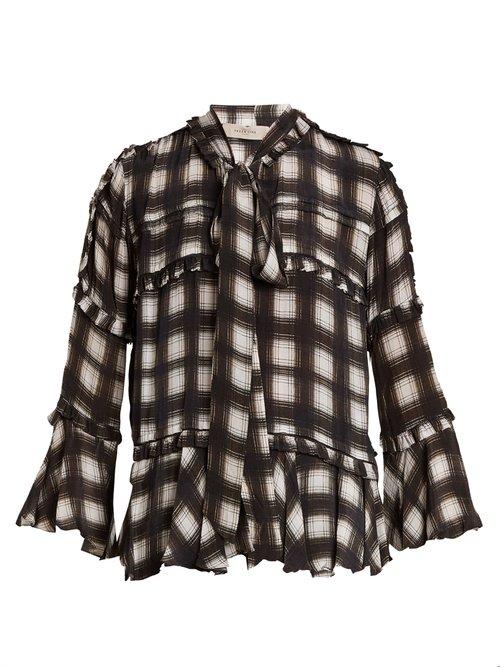 Matchesfashion.com Preen Line - Arlina Checked Woven Blouse - Womens - Black White