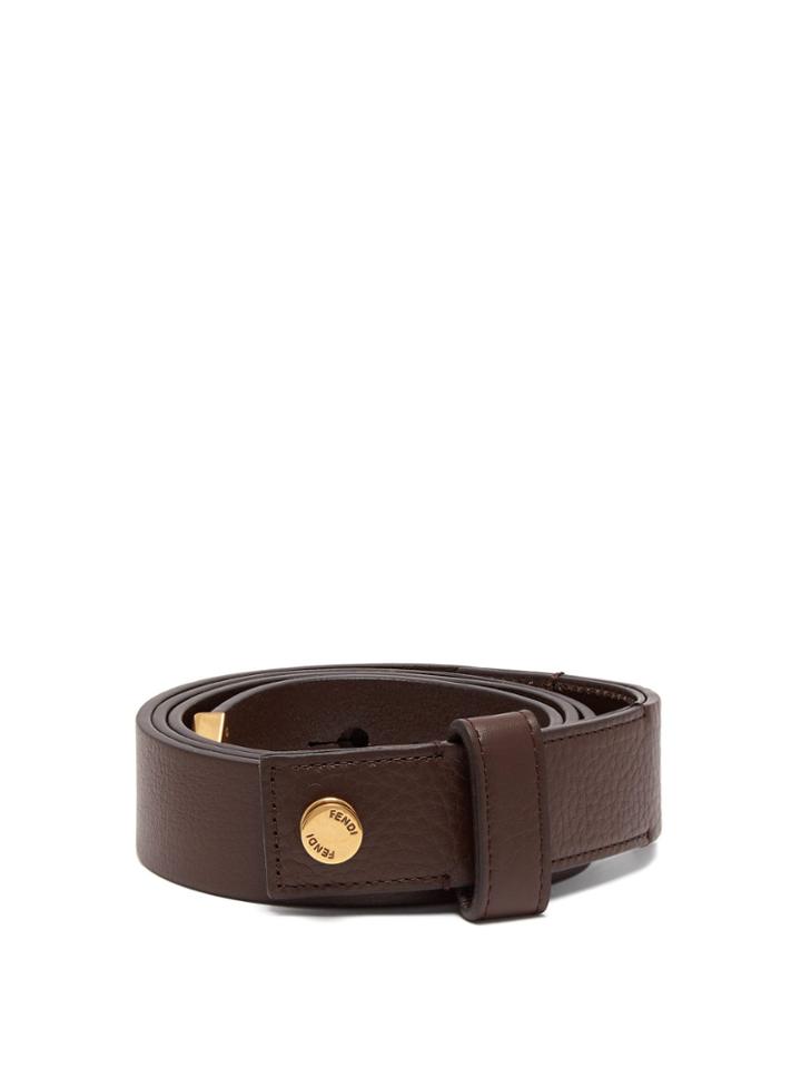 Fendi Logo-embellished Leather Belt
