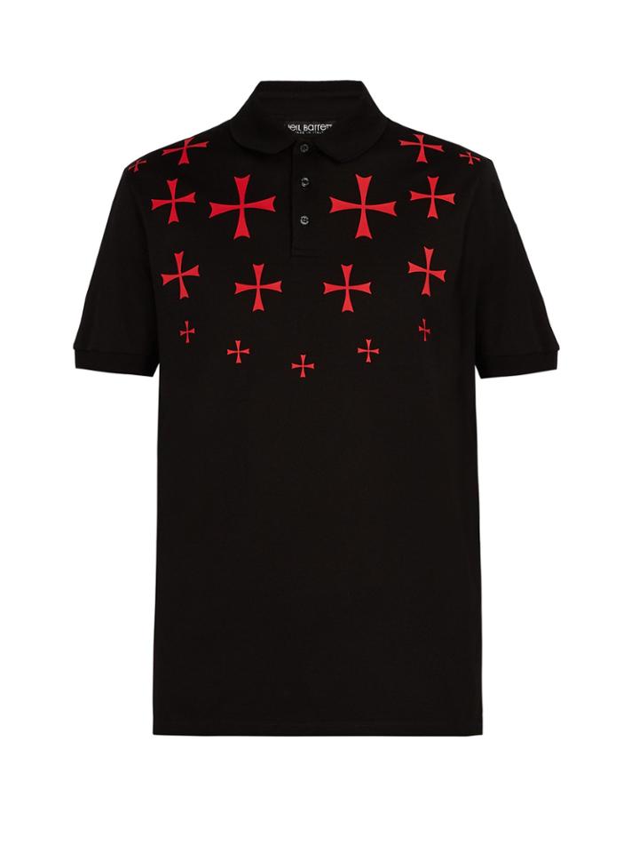 Neil Barrett Military Star Cotton Polo Shirt