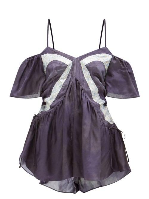 Isabel Marant - Brandi Panelled Satin Playsuit - Womens - Bkmd